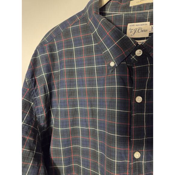 J Crew Classic Button Down Shirt Blue Plaid 100's 2 Ply Yarn Mens XXL - Picture 3 of 8